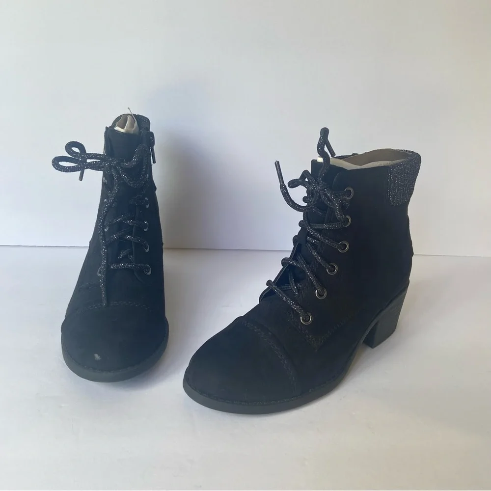 Wonder Nation Girls Sweater Cuff Heeled Boot Black Kids Size 2